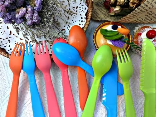 Jawbush 9 Pcs Kids Cutlery Set with Forks Spoons Knives