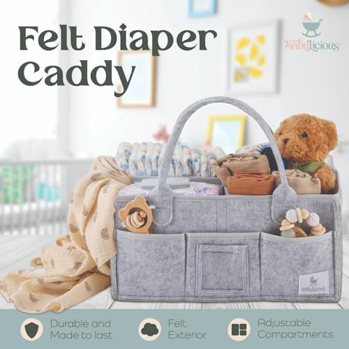 Babylicious Diaper Caddy Organizer - Heather Grey