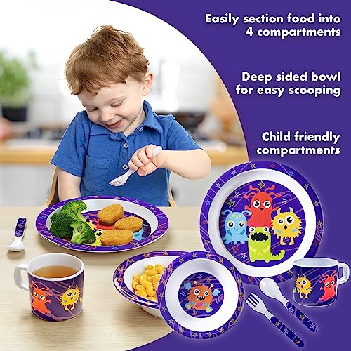 Bentology Monster Mealtime Set for Kids and Toddlers