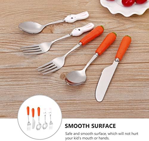 KESYOO 5PCS Kids Flatware Set with Ceramic Handles