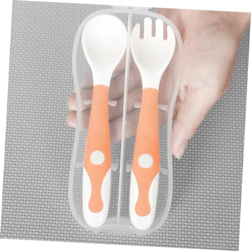 ORFOFE 4 Pcs Bending Fork Spoon Set for Safe Feeding 1