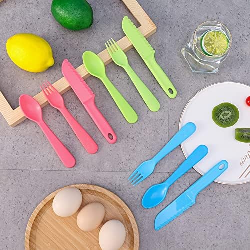 Jawbush Kids Cutlery Set 9 Pcs Plastic Flatware