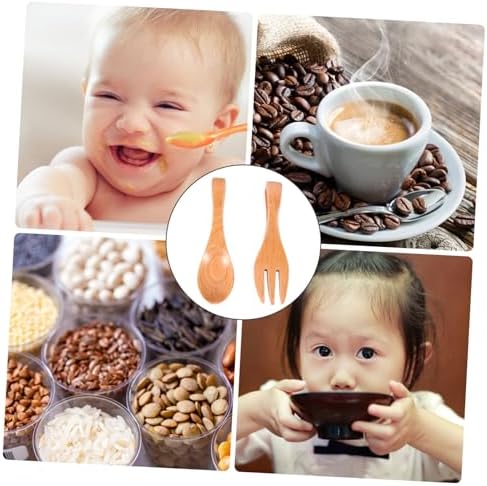 OKUMEYR Wooden Kids Cutlery Set with Spoon and Fork