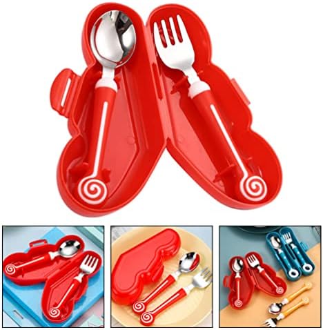 Hemoton Baby Fork Spoon Set with Travel Case 1