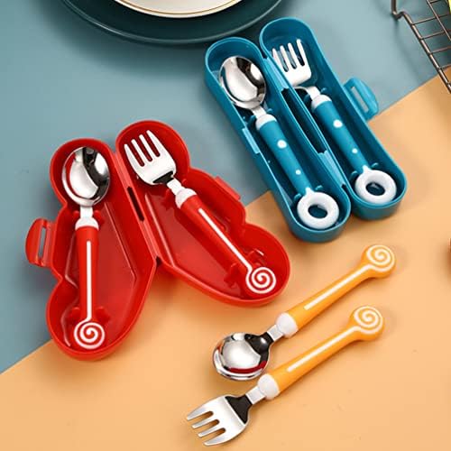 Hemoton Baby Fork Spoon Set with Travel Case 1