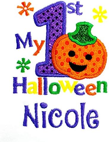 Baby Girl Halloween Pumpkin Bib with Custom Name