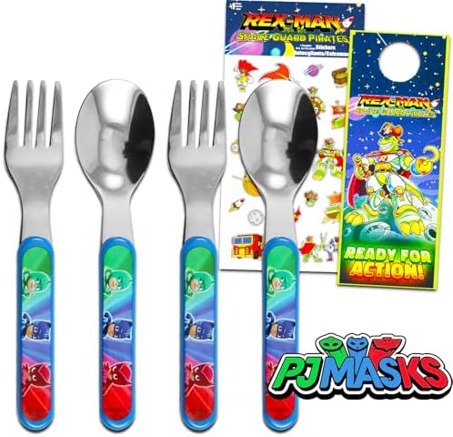 Disney PJ Masks Cutlery Set - 2 Travel Kits with Stickers