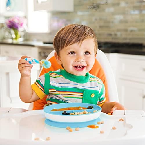 Munchkin Stay Put Divided Plates Bowls Toddler Utensil Set