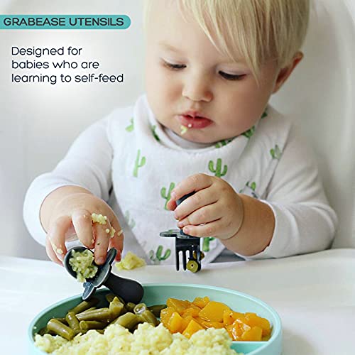 Grabease Baby Spoons Set BPA-Free for Baby Toddler Green