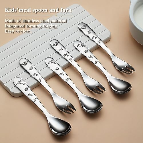 Evanda Toddler Cutlery Set 6 Pieces Dinosaur Forks and Spoons