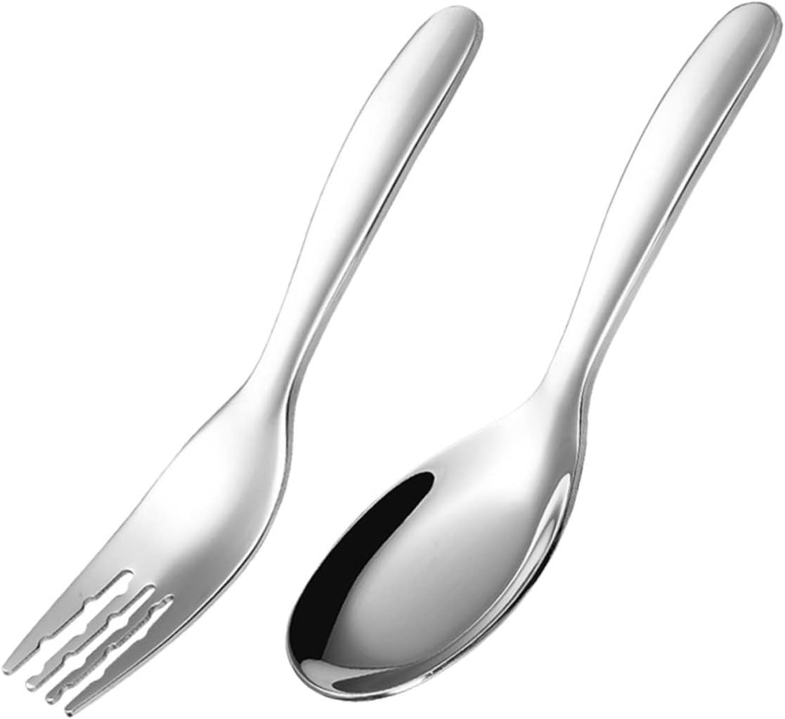2PCS Stainless Steel Fork and Spoon Set for Easy Eating