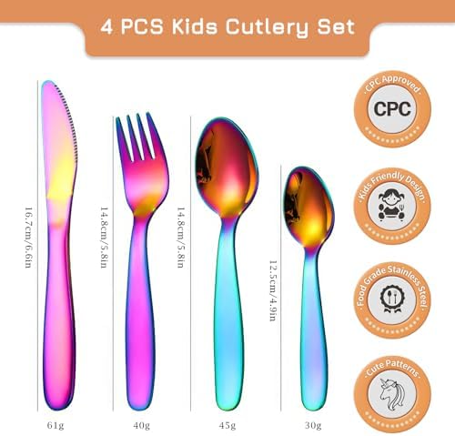 Personalized Dinosaur Unicorn Cutlery Set for Kids