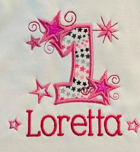 Personalized 1st Birthday Baby Girl Bib with Custom Name