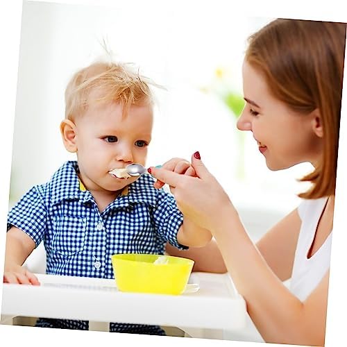 Toyvian Stainless Steel Spoon and Fork Set for Baby Weaning