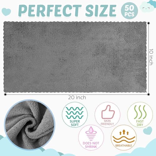 Newwiee 50 Pack Baby Burp Cloths 20x10 Absorbent