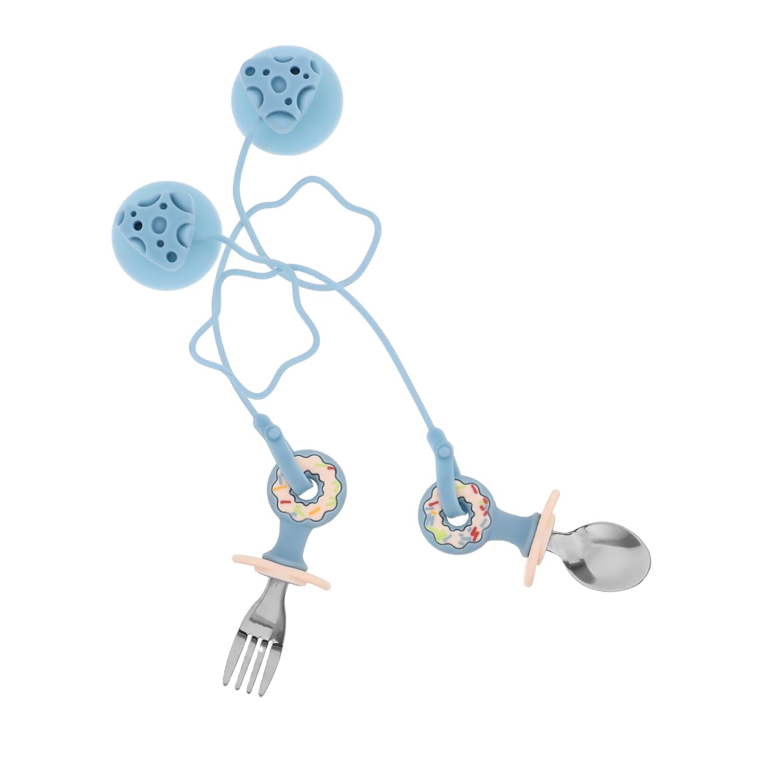 Beatifufu 1 Set Spoon and Fork with Silicone Holder