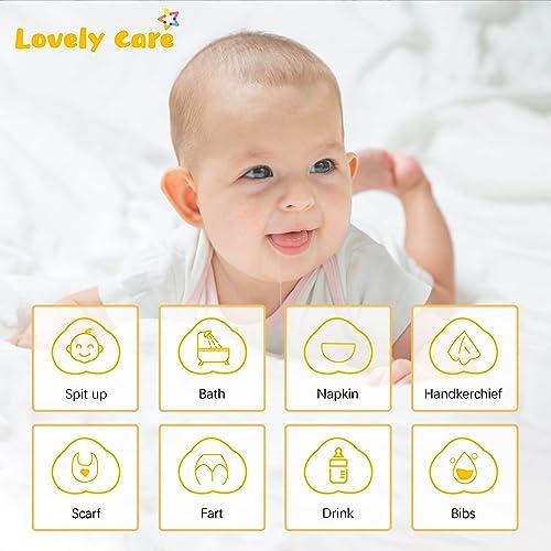 12 Pack Muslin Burp Cloths 20x10 Extra Soft Absorbent - Grey