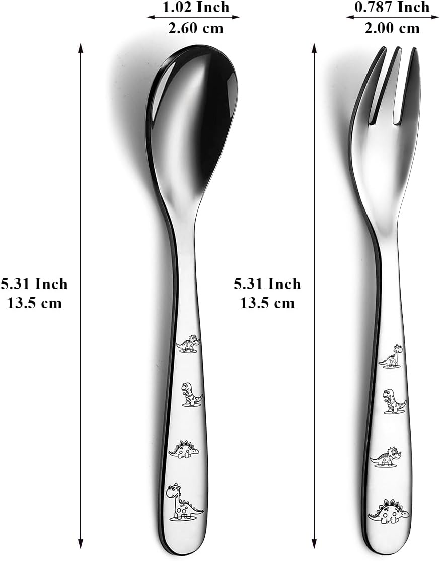 Evanda Toddler Cutlery Set 6 Pieces Dinosaur Forks and Spoons