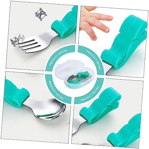 GARVALON Spoon and Fork Set with Elephant Storage Case 1