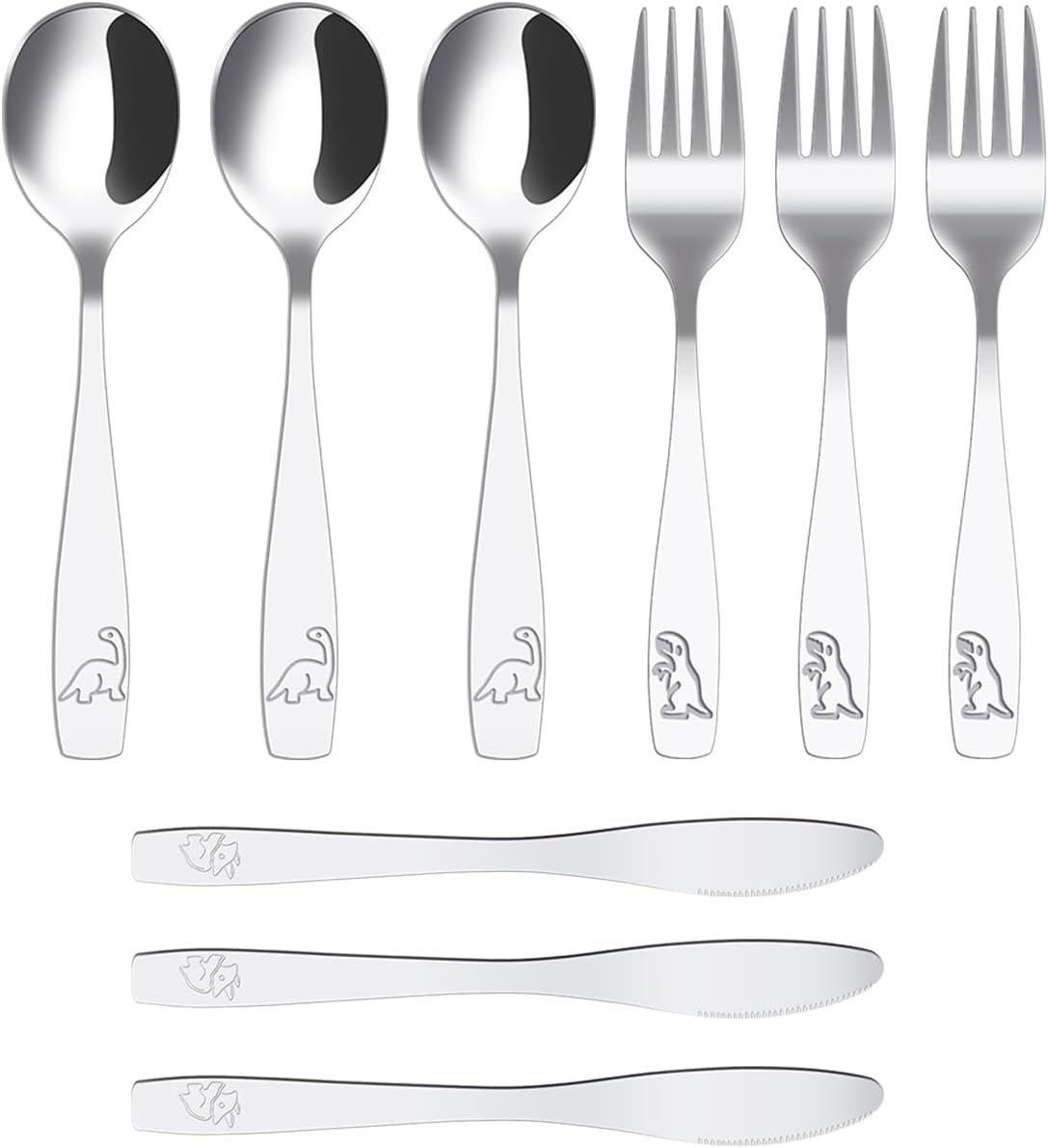 Dinosaur Kids Flatware Set 9pcs Stainless Steel