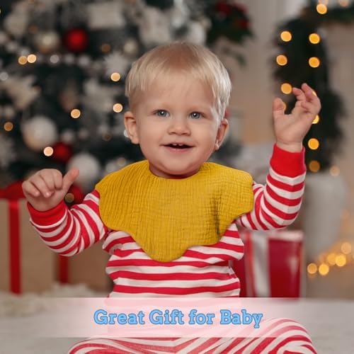 EllieHouse 10 Pack Muslin Baby Bibs for Teething and Feeding