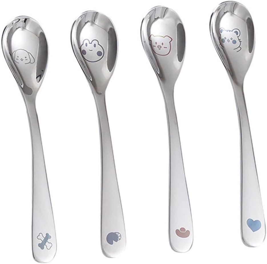 4pcs Stainless Steel Cartoon Spoons Set for Babies