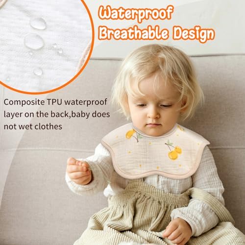 DOSMINE Baby Bibs 8 Pack Muslin for Drooling and Teething