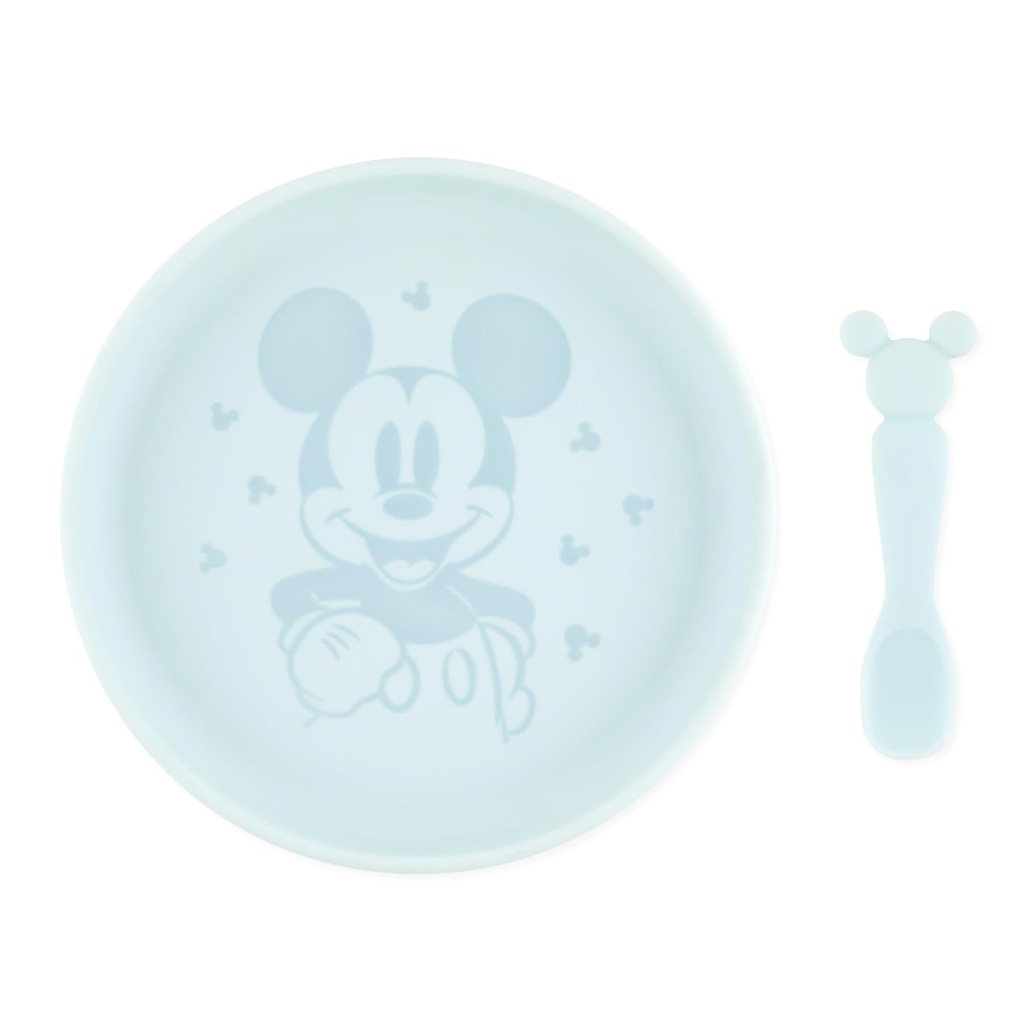 Bumkins Disney Baby Plate and Spoon Set Microwave Safe Ages 6 Months Up