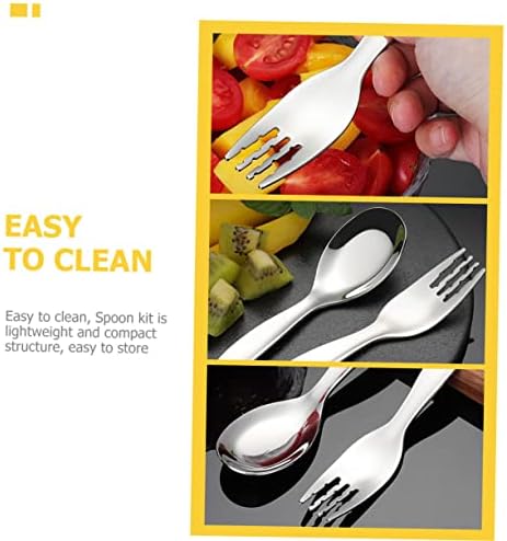 2PCS Stainless Steel Training Fork and Spoon Set for Babies
