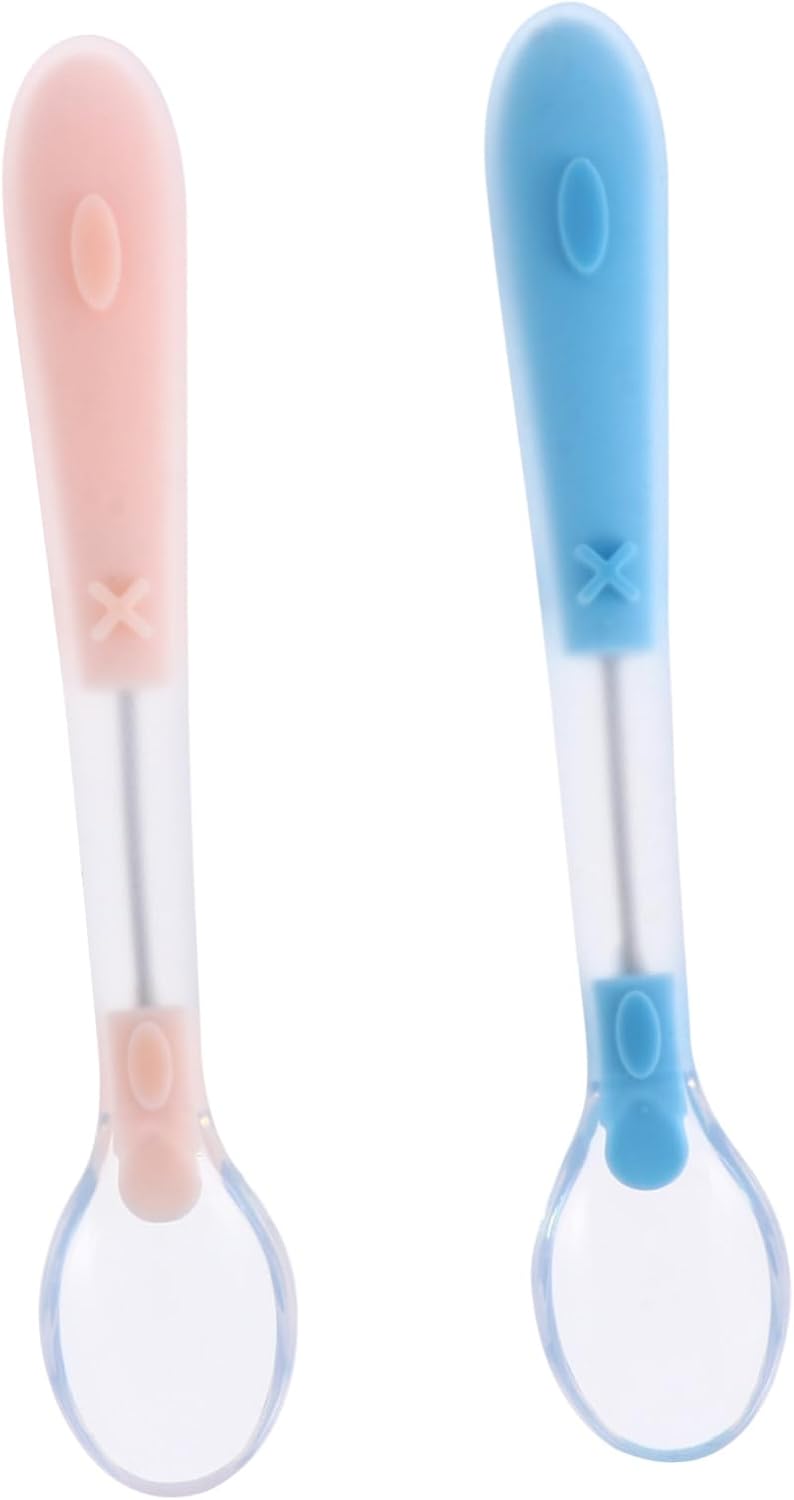 RORPOIR 2PCS Soft Spoons for Self Feeding and Durable Cutlery Set