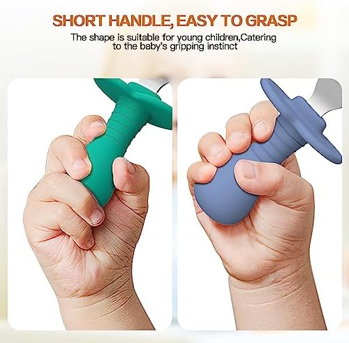 SFCCMM Toddler Spoons with Silicone Handle