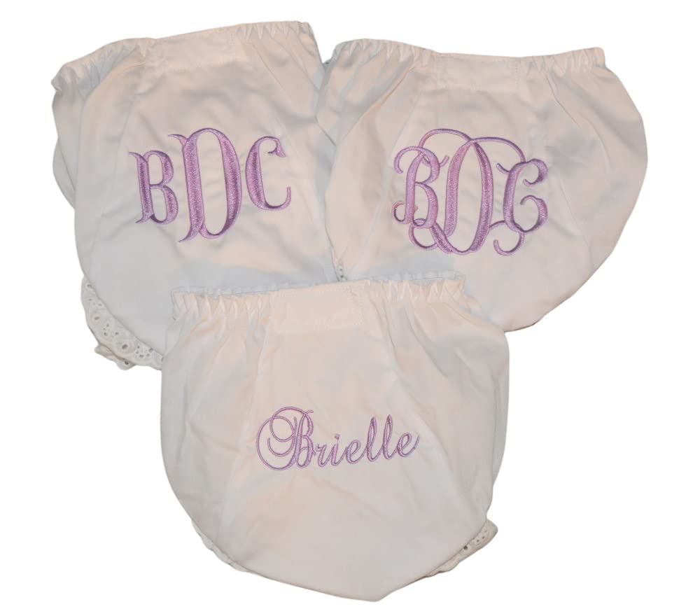 Personalized 3-Piece Baby Bloomer with Monogram Embroidery 1