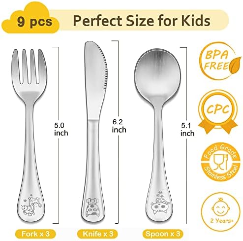 LIANYU 9-Piece Toddler Utensils Set Dishwasher Safe