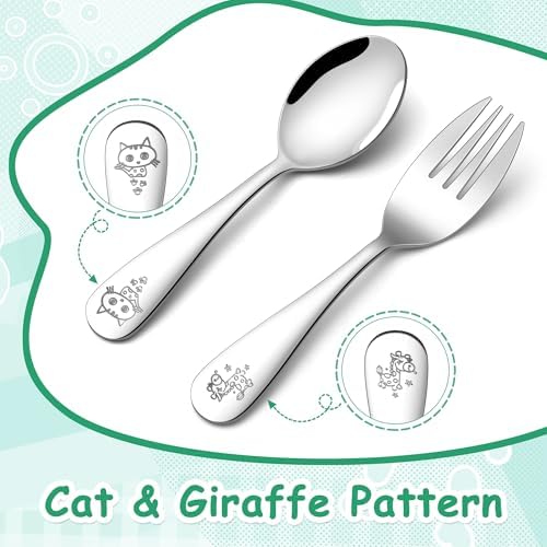 E-far 6-Piece Toddler Stainless Steel Utensils Set