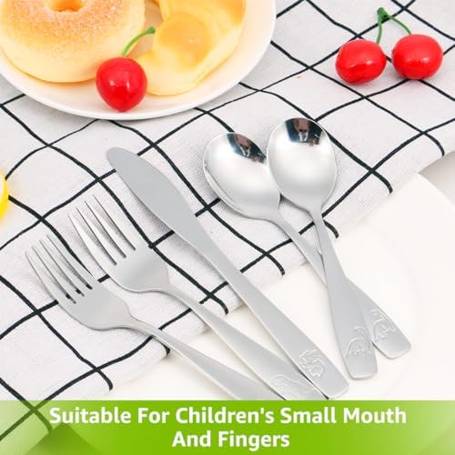 45Pcs Kids Silverware Set with Dinosaur Design