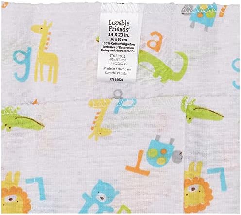 Luvable Friends 4-Pack Cotton Flannel Burp Cloths One Size