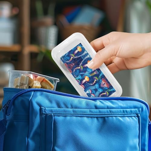 Colored Jellyfish Print Flatware Set with Travel Case