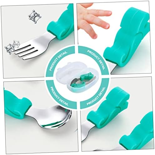 RORPOIR Baby Spoon and Fork Set with Elephant Storage Case