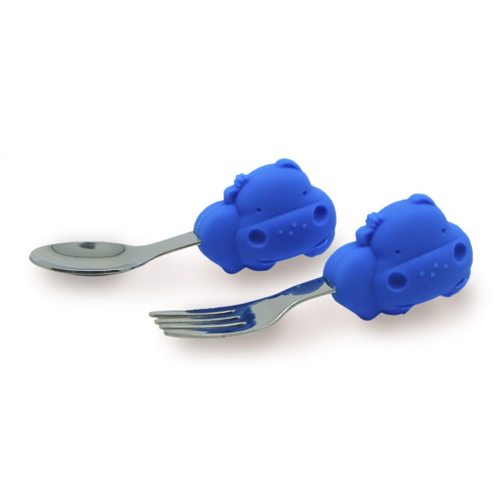Toddler Spoon Fork Set Palm Grasp for 18 Month Babies