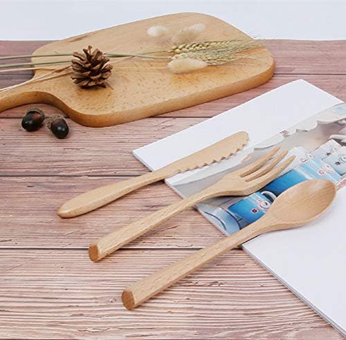 Pounique Wooden Cutlery Set 6 Pieces Eco-Friendly 1