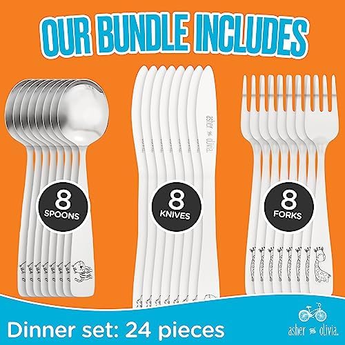 Asher and Olivia 24-Piece Toddler Silverware Set
