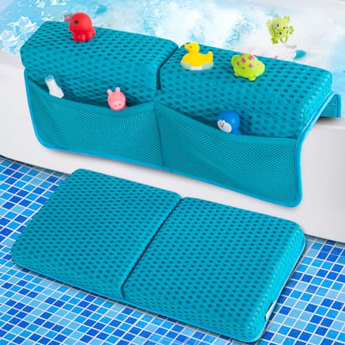 Baby Bath Kneeler Pad with Non-Slip Elbow Rest and Organizer
