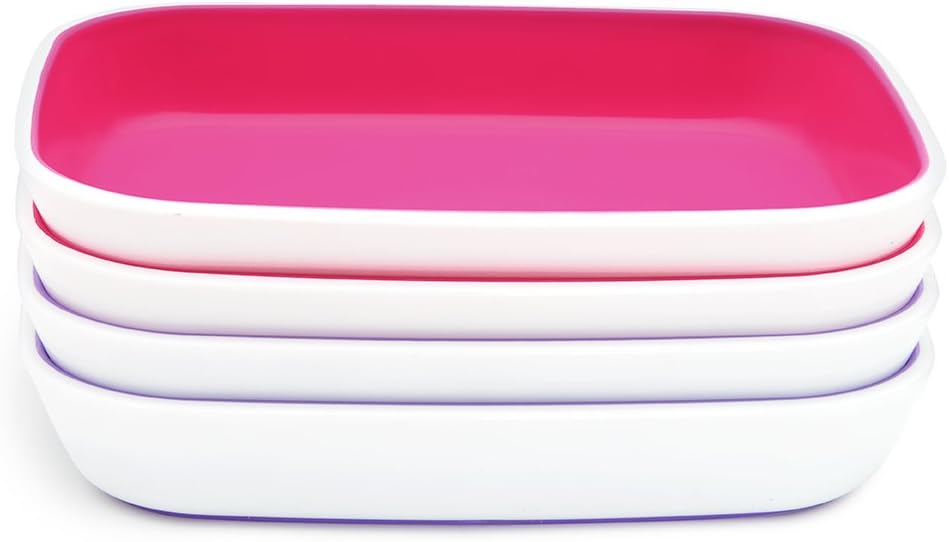 Munchkin Splash Toddler Plates Utensils 10pc Pink Purple