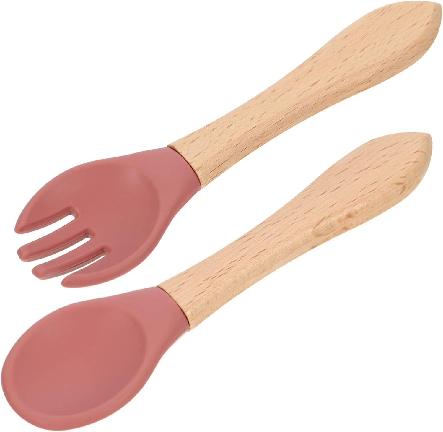 Hohopeti Baby Fork and Spoon Set with Handle