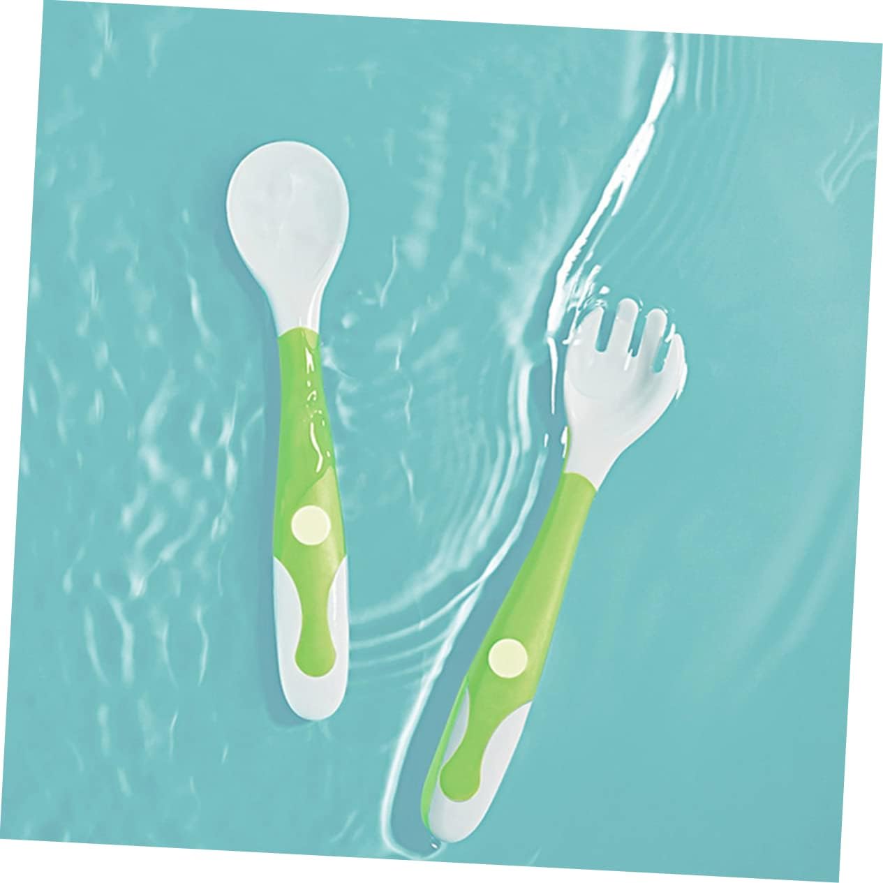ORFOFE 4 Pcs Bending Fork Spoon Set for Safe Feeding 1