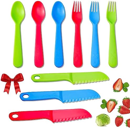 Jawbush Kids Cutlery Set 9 Pcs Plastic Flatware