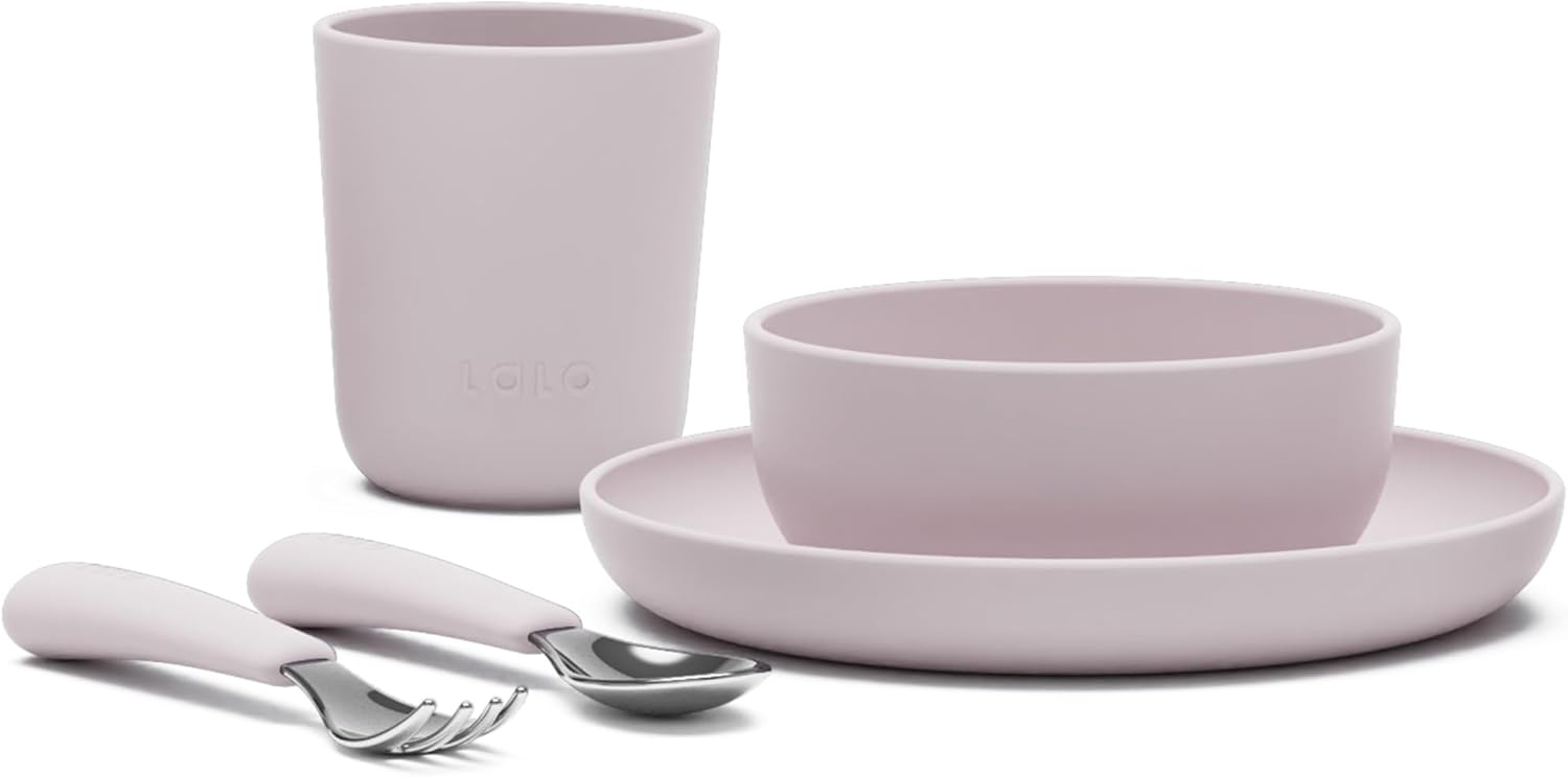 Lalo Big Bites Dinnerware Set - 5 Piece Lavender