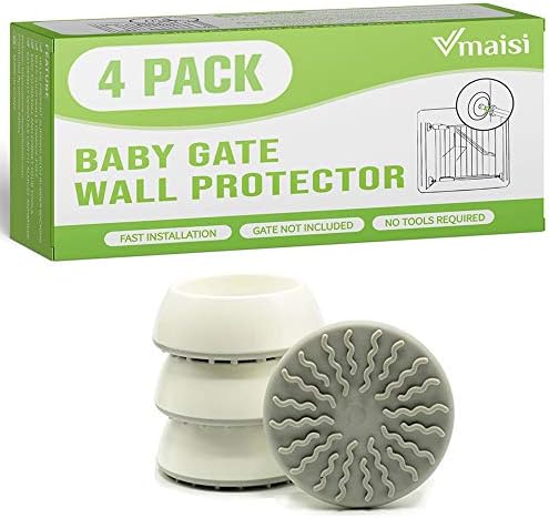 Vmaisi Baby Gate Wall Protector - 4 Pack White Pressure Mounting Cups