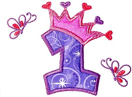 First Birthday Girl Bib with Custom Name Princess Crown 1