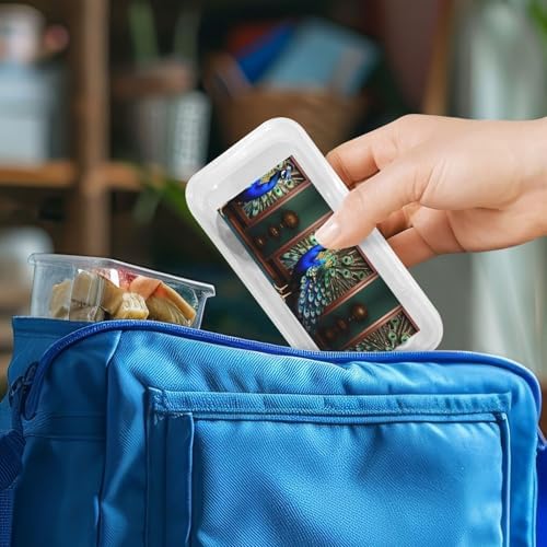 Beautiful Peacock Print Cutlery Set with Travel Case 1